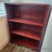 Mahogany 3 Shelf Bookcase with Adjustable Shelves, Rounded Top